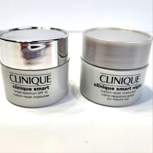 CLINIQUE Smart SPF 15 0.5oz & Smart Night 0.5oz Moisturizers (2 Piece Set) NEW